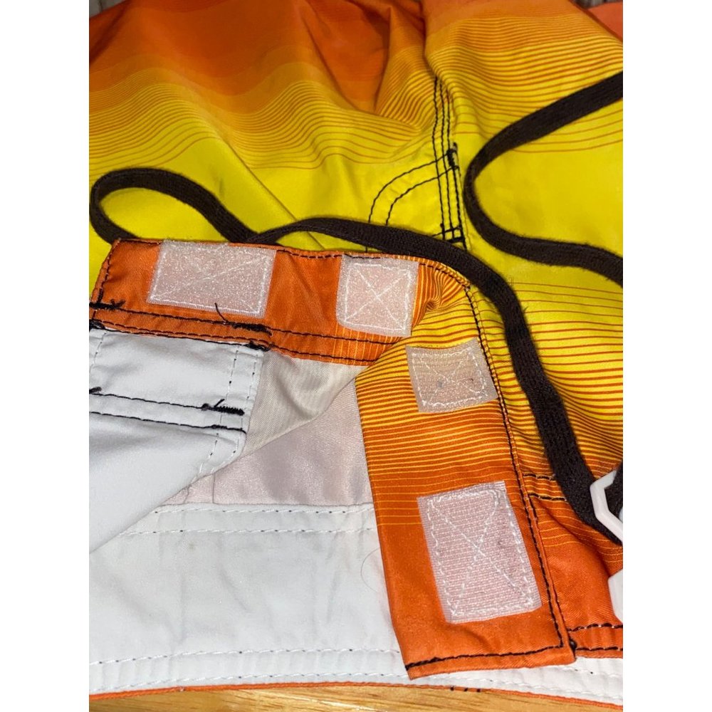 Men's Supreme Billabong Board Shorts Swimming Trunks Pink Yellow Orange Size 33 - Picture 8 of 8